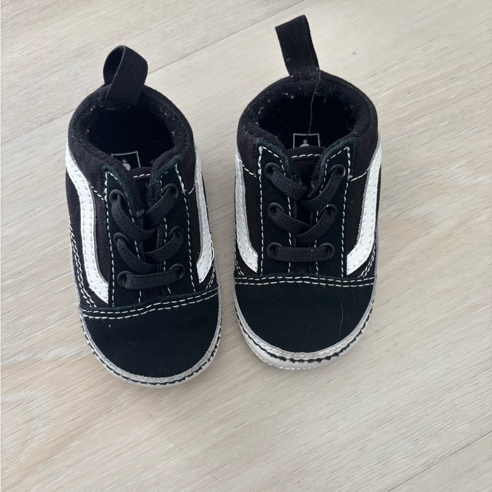 Vans Black and White Kids Sneakers